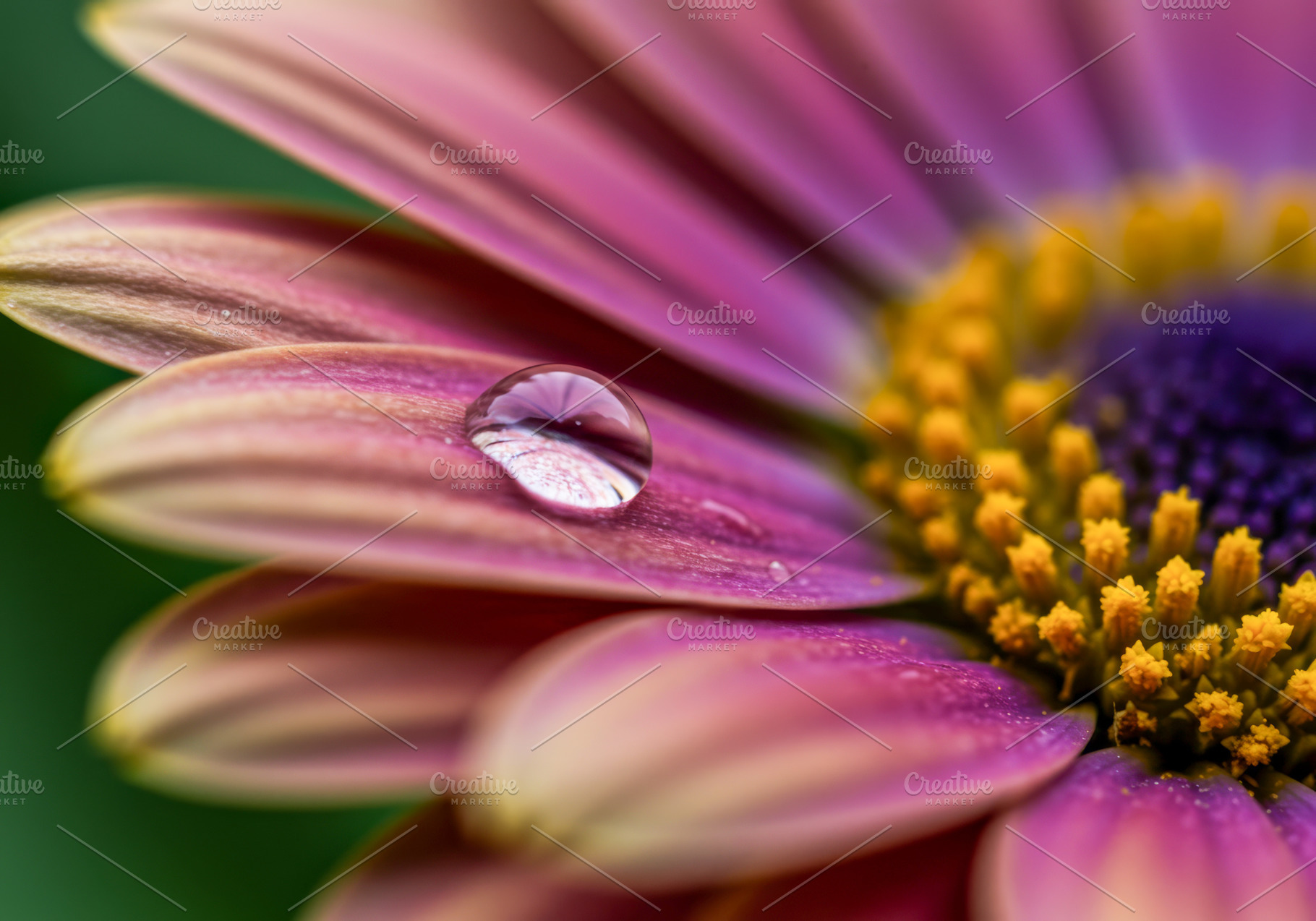 Close-up of a purple flower with wat, a Nature Photo by professorinc
