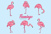 42 Set Cute Flamingo pink Bird, an Animal Illustration by Morspective (Thumbnail 4 of 9)