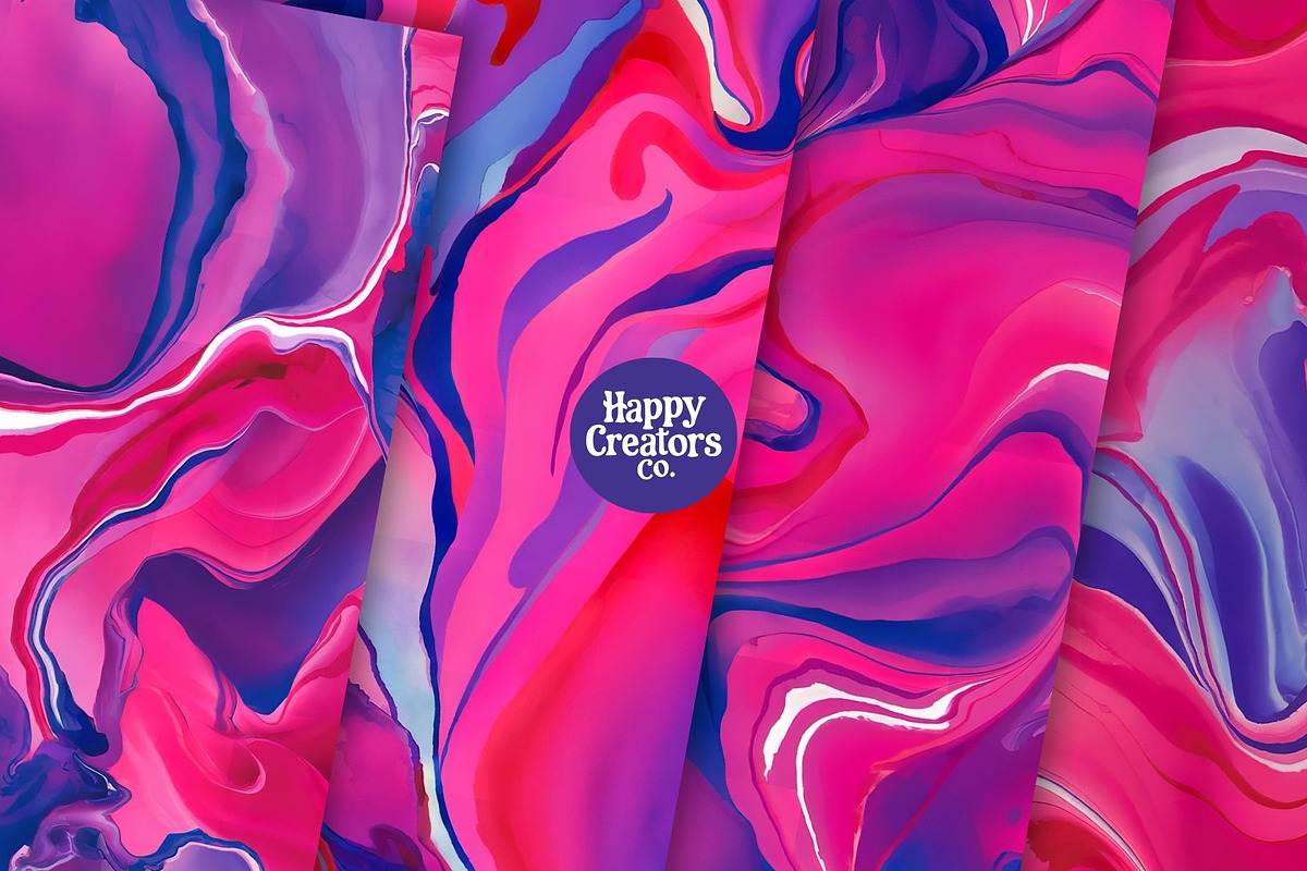 Liquid Marble Digital Papers #1, a Texture Graphic by Happy Creators Co. (Photo 5 of 7)