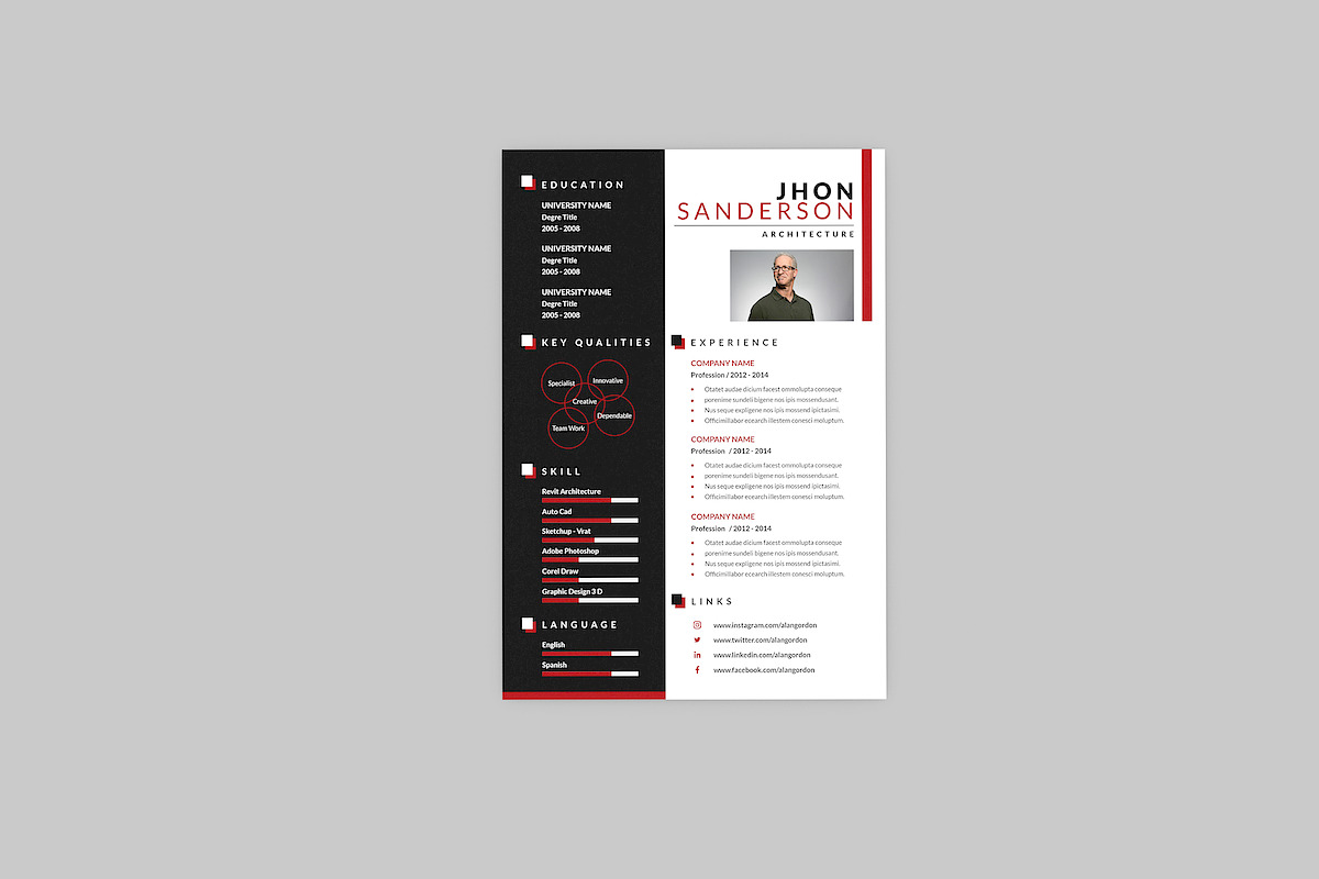 Architecture Resume Designer, a Resume Template by AQR Studio (Photo 3 of 4)