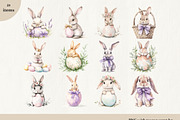 Easter Bunny Watercolor Clipart Set, an Animal Illustration by IrenKlm (Thumbnail 2 of 5)