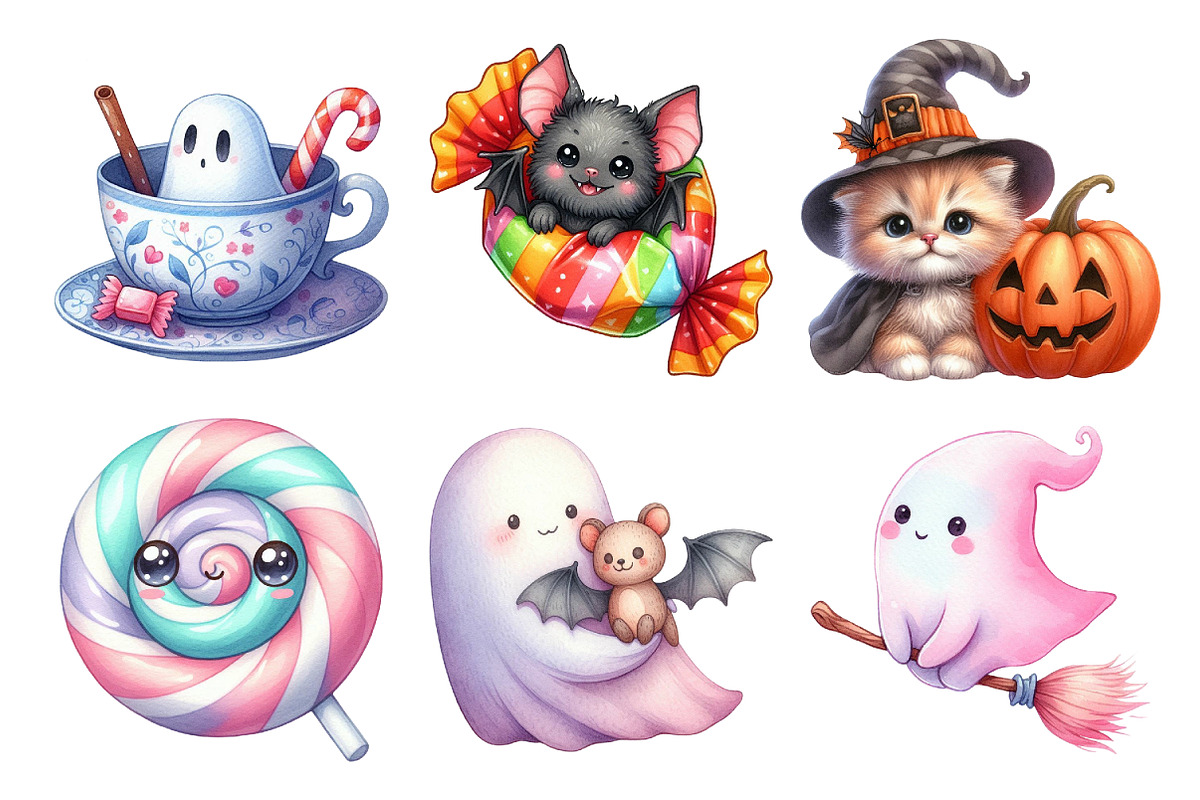 Cute Halloween Collection Clipart, an Illustration by Daily.Designs (Photo 3 of 5)