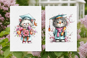 Whimsical Graduation Cat Clipart PNG, a Seasonal Illustration by Canvas Craft (Thumbnail 8 of 10)