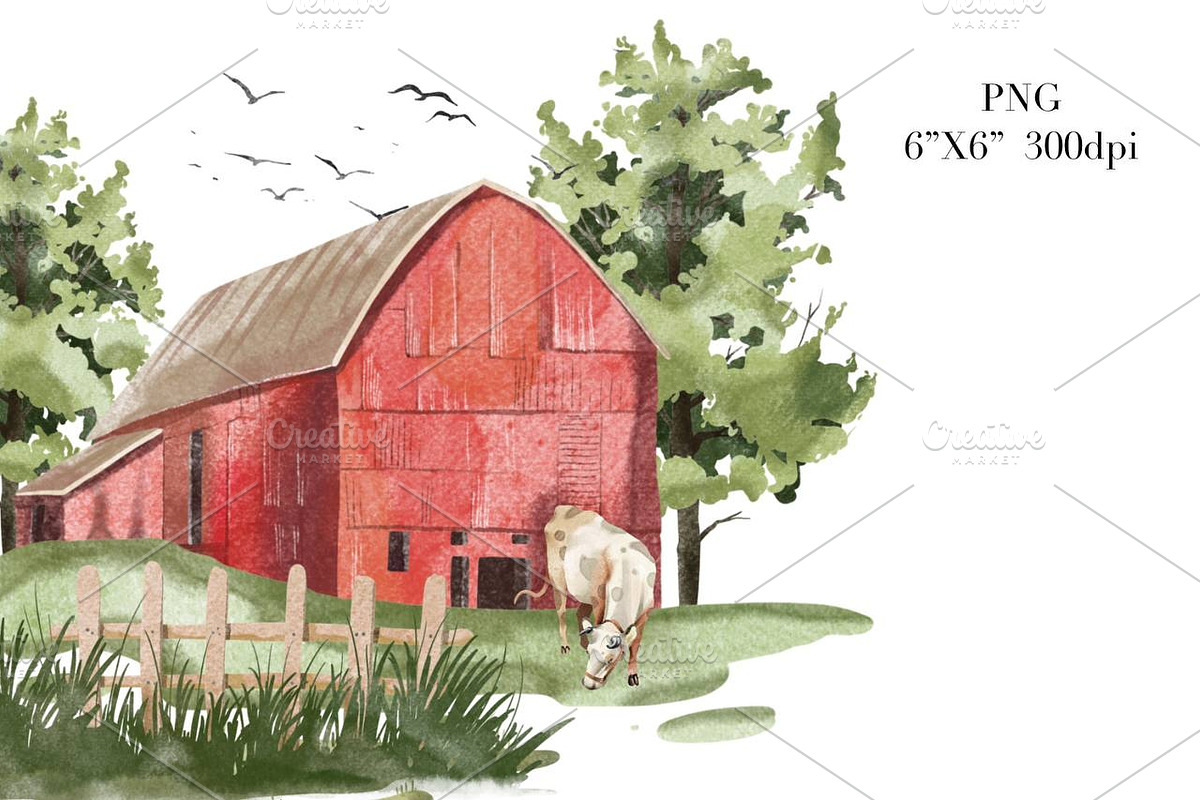 Animal Farm Watercolor Clipart, an Animal Illustration by NKTKNS (Photo 5 of 6)