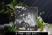 Rustic Barn Big Bike Christmas Tree, a Background Graphic by LaseredNinja (Thumbnail 7 of 7)