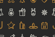 Christmas Card, 20 Icons and Pattern, a Card Template by Snitovets (Thumbnail 3 of 3)