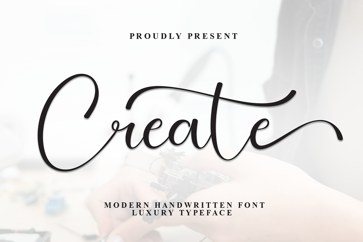 Create | Script Font, a Handwritten Font by Scratchones (Photo 1 of 9)