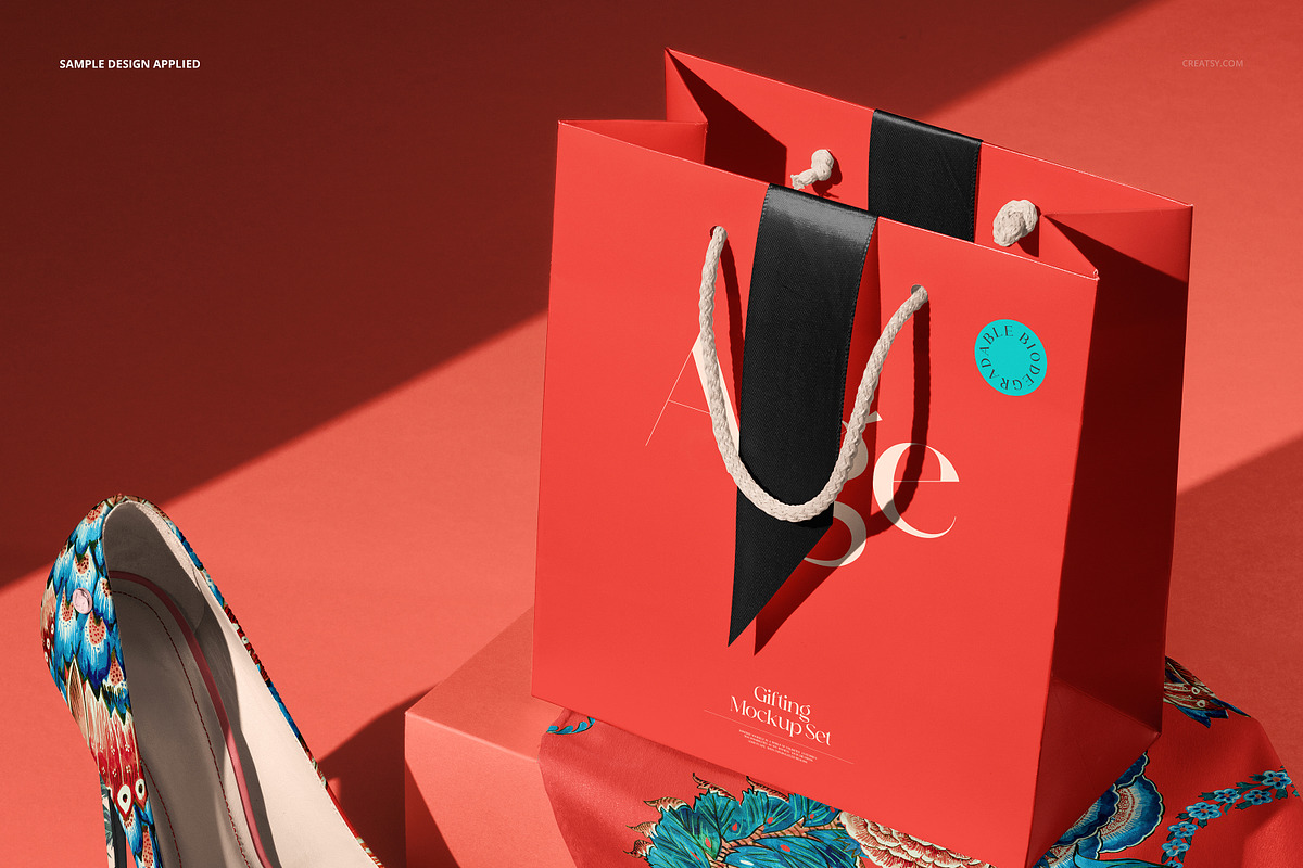 Scarf Heels Wallet Bag Mockup, a Product Mockup by creatsy5 (Photo 4 of 5)