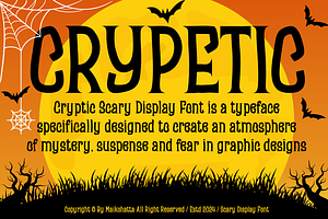 Crypetic - Scary Display Font