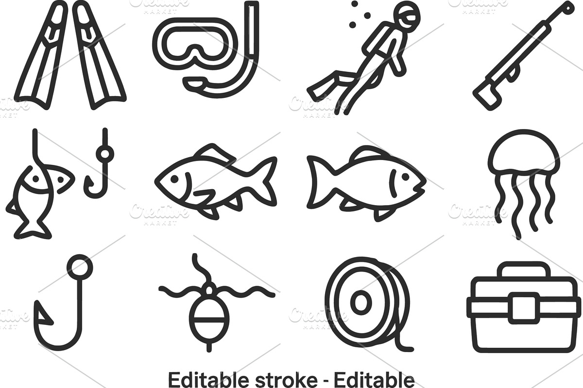Vector illustration of line icons, an Animal Illustration by ZinetroN