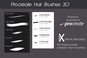 Procreate Hair Brushes 3.0