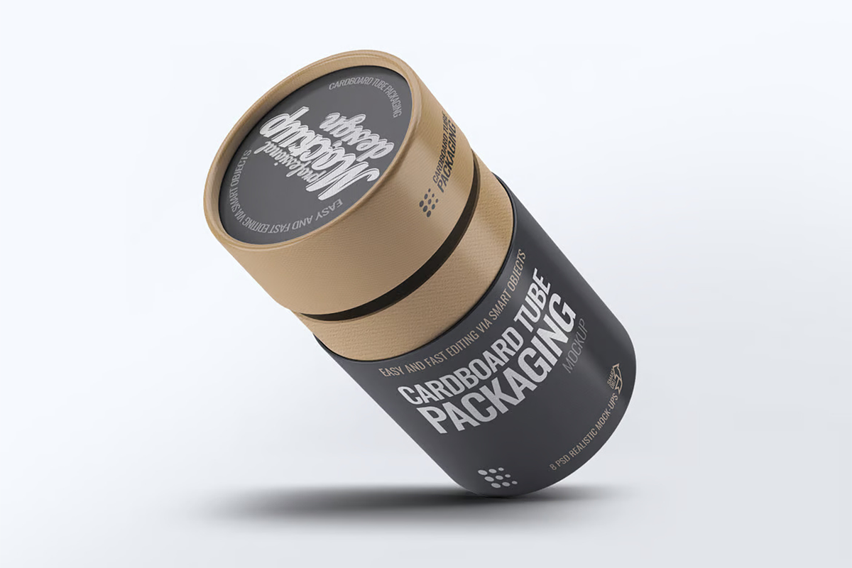 Cardboard Tube Packaging Mock-Up, a Packaging Mockup by Se٧enStudio (Photo 8 of 8)