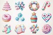 Pastel Christmas Cookies & Candy PNG, an Illustration by RobertsArt (Thumbnail 2 of 5)