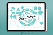 Procreate Shapes Stamps, 37 Shapes, a Brush Add-On by Cynlop Ink (Thumbnail 1 of 5)