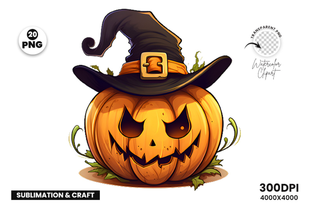 Halloween Pumpkin Sublimation PNG, a Seasonal Illustration by Creative Arslan (Photo 6 of 8)