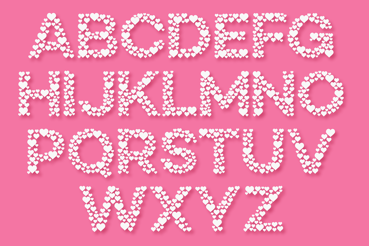 Countless Hearts Love Font preview 2