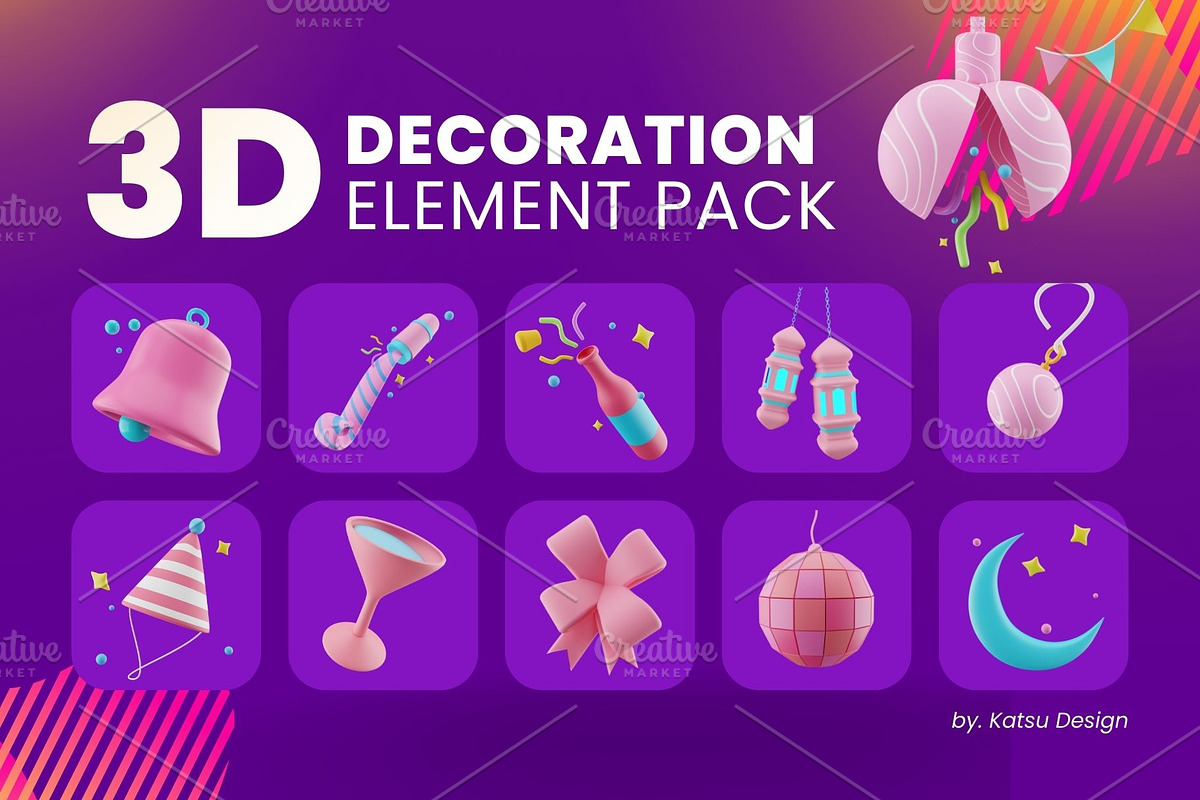Decoration 3D Element Pack, a 3D by Katsu Design (Photo 2 of 3)