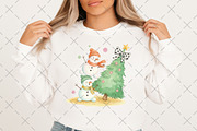 Coquette Glitter Christmas Snowman, an Illustration by Craft Nest (Thumbnail 2 of 6)