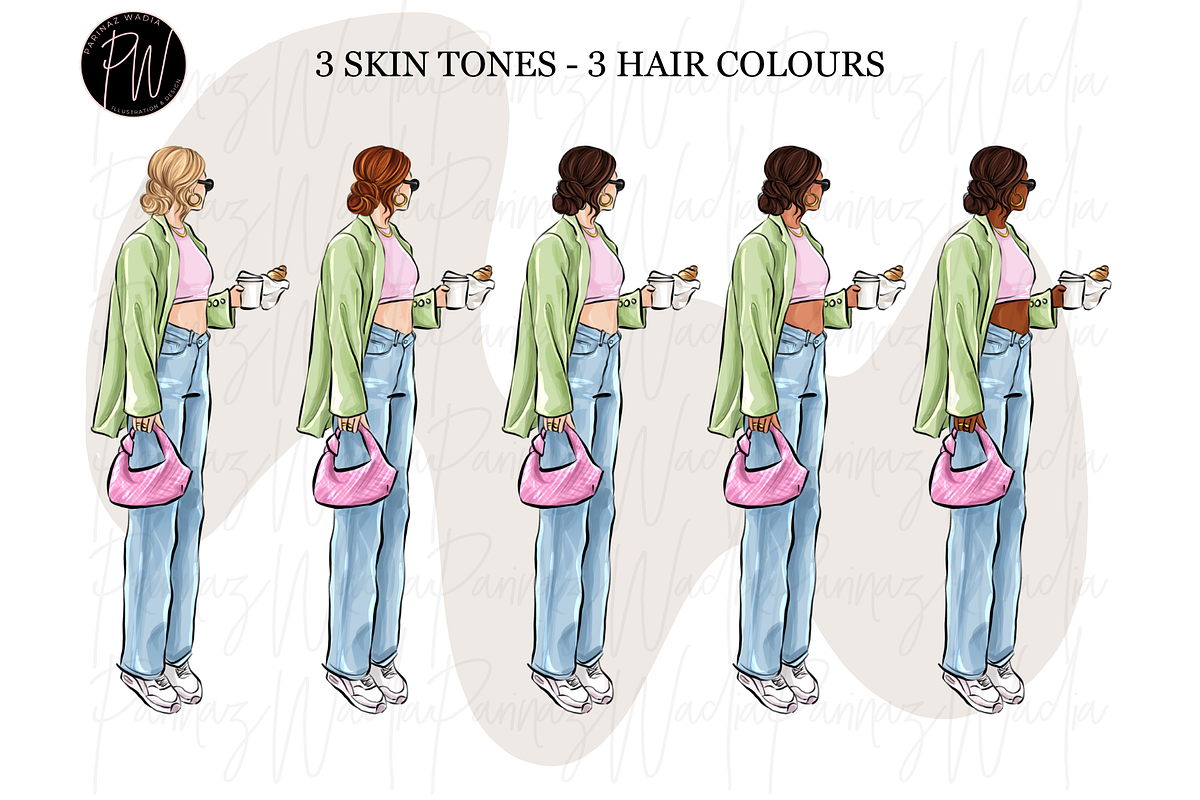 Fashion girls 60 clipart PNG, a Person Illustration by Parinaz Wadia Design (Photo 5 of 11)