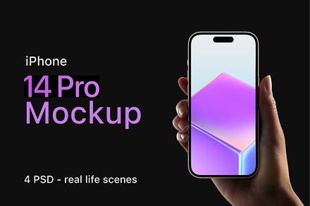 iPhone 14 pro mockup real life, a Templates & Theme by Willam's House