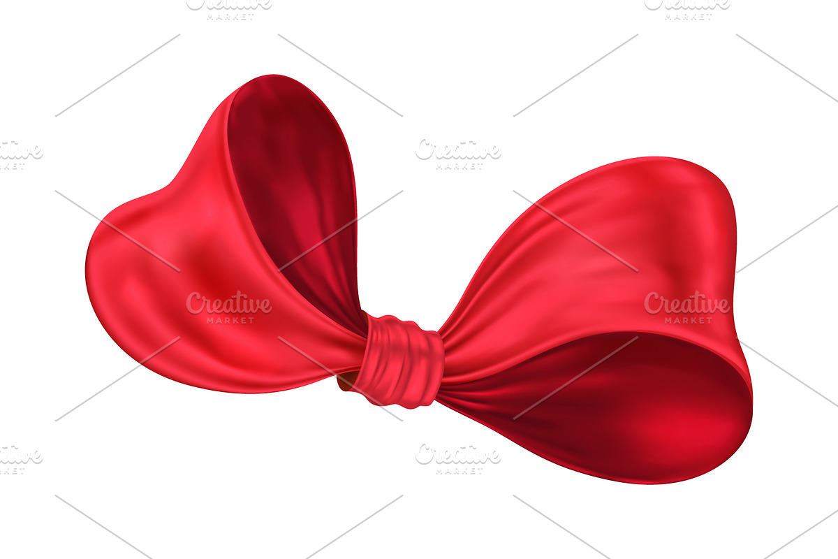 Red ribbon bows set, an Object Illustration by Yayasya (Photo 3 of 3)