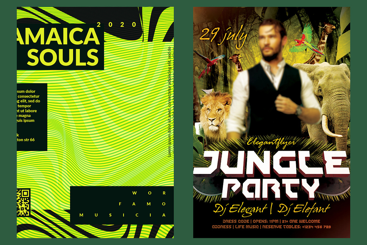 7 Templates Jungle Flyer Bundle, a Social Media Template by PopotLane (Photo 4 of 5)