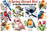 Spring Vibrant Birds Clipart, an Illustration by Sublimation Artist (Thumbnail 1 of 6)