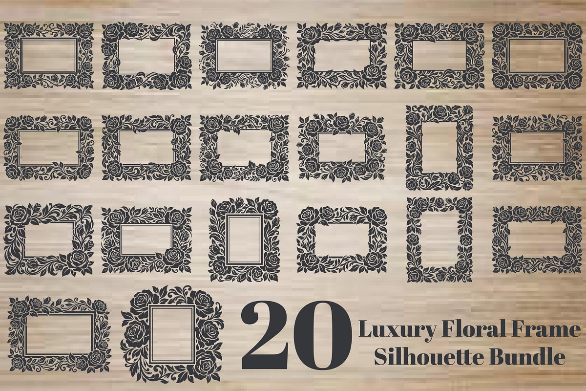 Luxury Floral Frame Silhouette, an Object Graphic by hafijul (Photo 1 of 4)