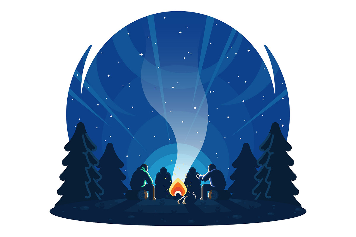 Campfire Gathering, a Decorative Illustration by DailyYouth (Photo 2 of 2)