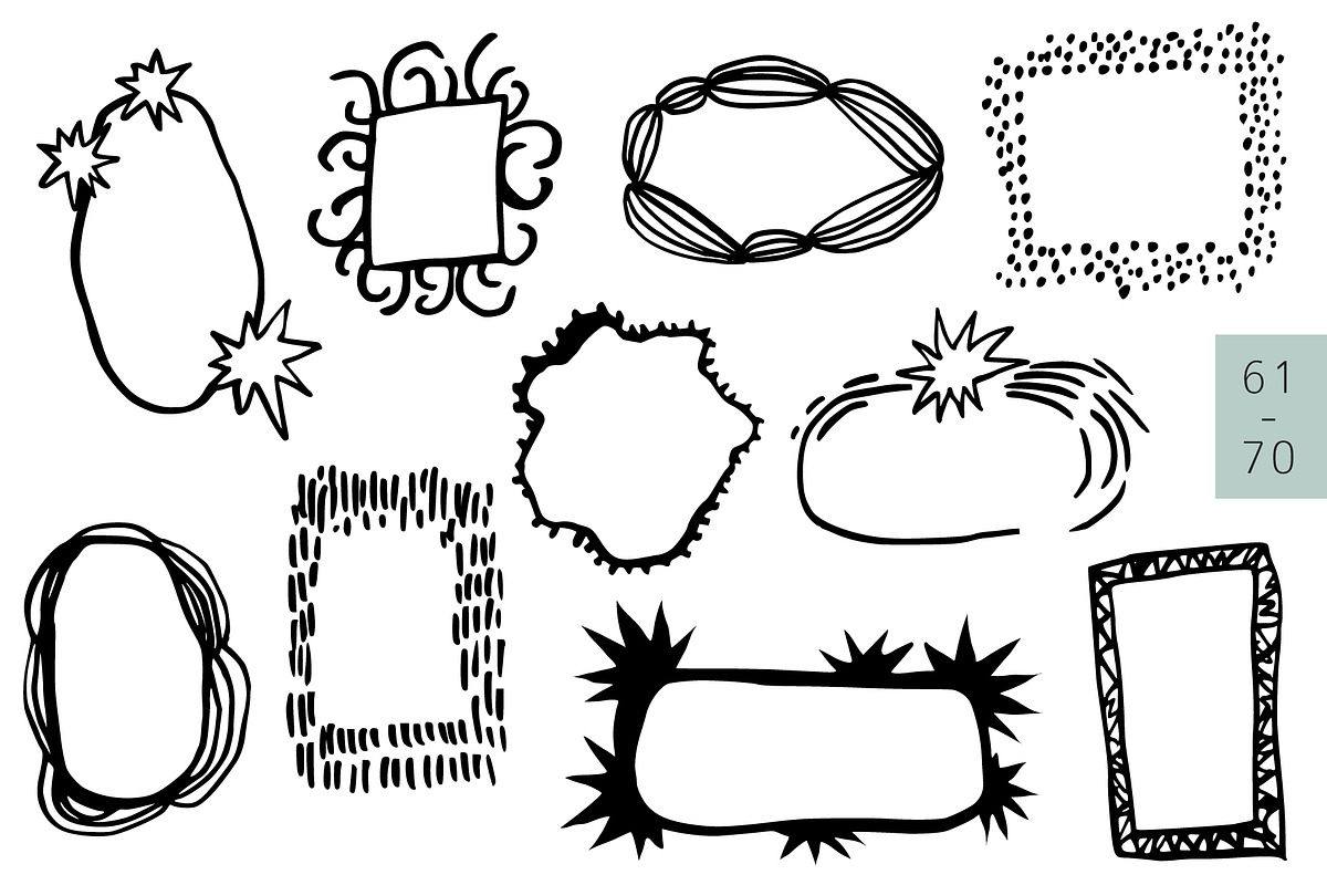 INKED FRAMES freehand doodle vector, an Object Graphic by Lena Nikolaeva (Photo 10 of 12)