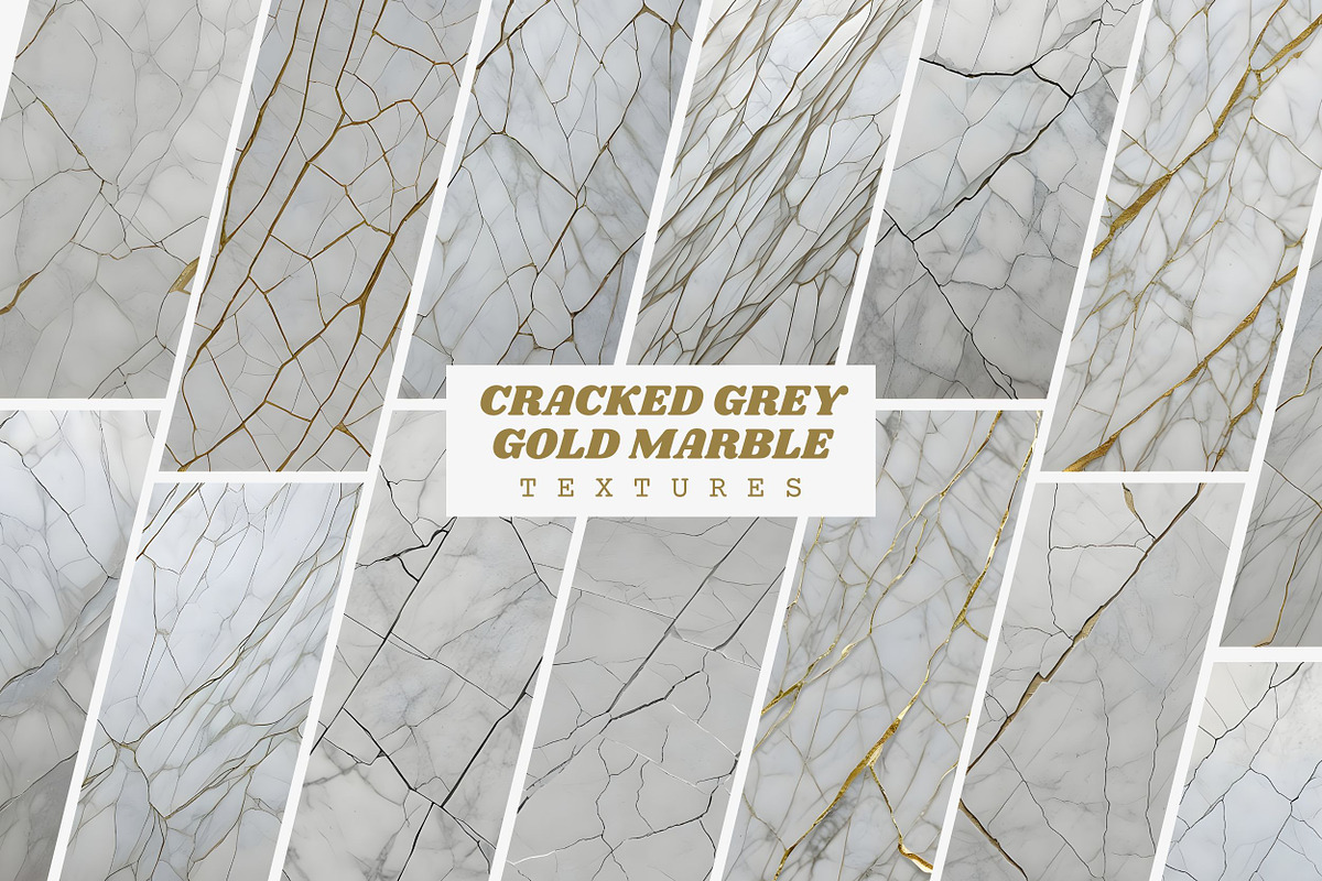 Cracked Grey Gold Concrete Marble, a Texture Graphic by UniqueMe (Photo 1 of 9)