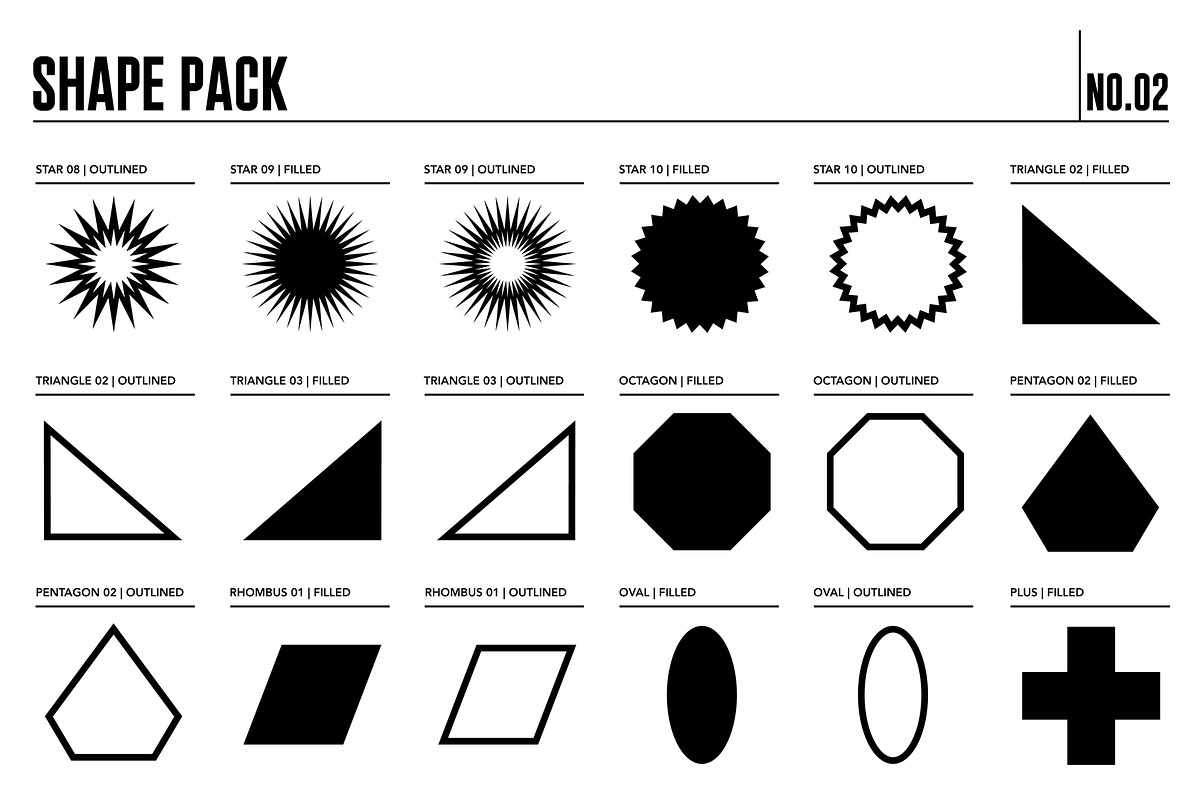 Procreate Shape Brush Pack 02, a Brush Add-On by Quiver Supply Co. (Photo 4 of 6)