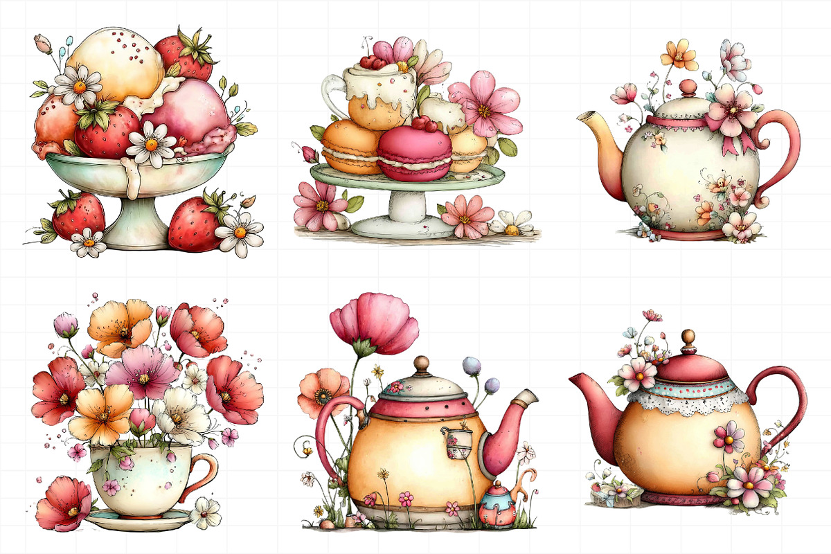 Summer Bridal Tea Party Set Clipart, an Illustration by Daily.Designs (Photo 5 of 6)