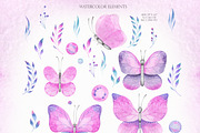 Watercolor butterflies clipart, an Illustration by OrangePeafowlArt (Thumbnail 2 of 9)