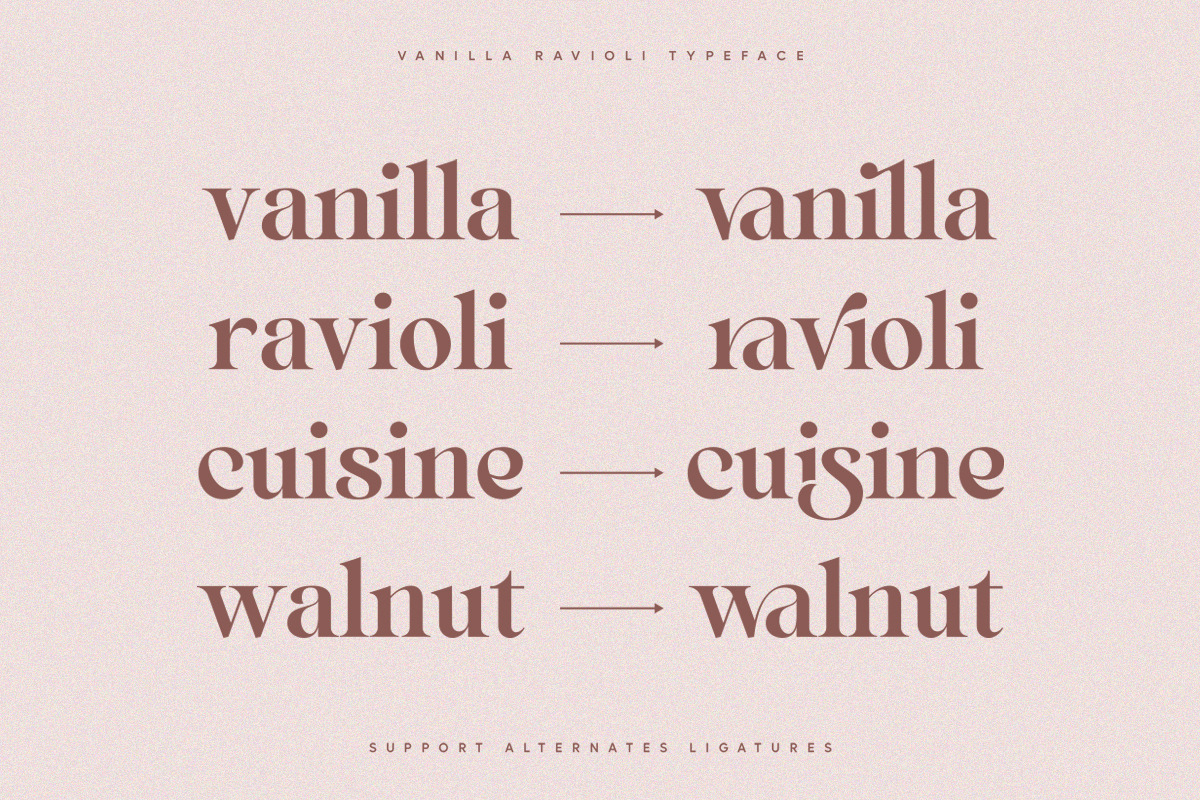 Vanilla Ravioli | Chic Ligature Font, a Serif Font by Pentagonistudio (Photo 9 of 10)