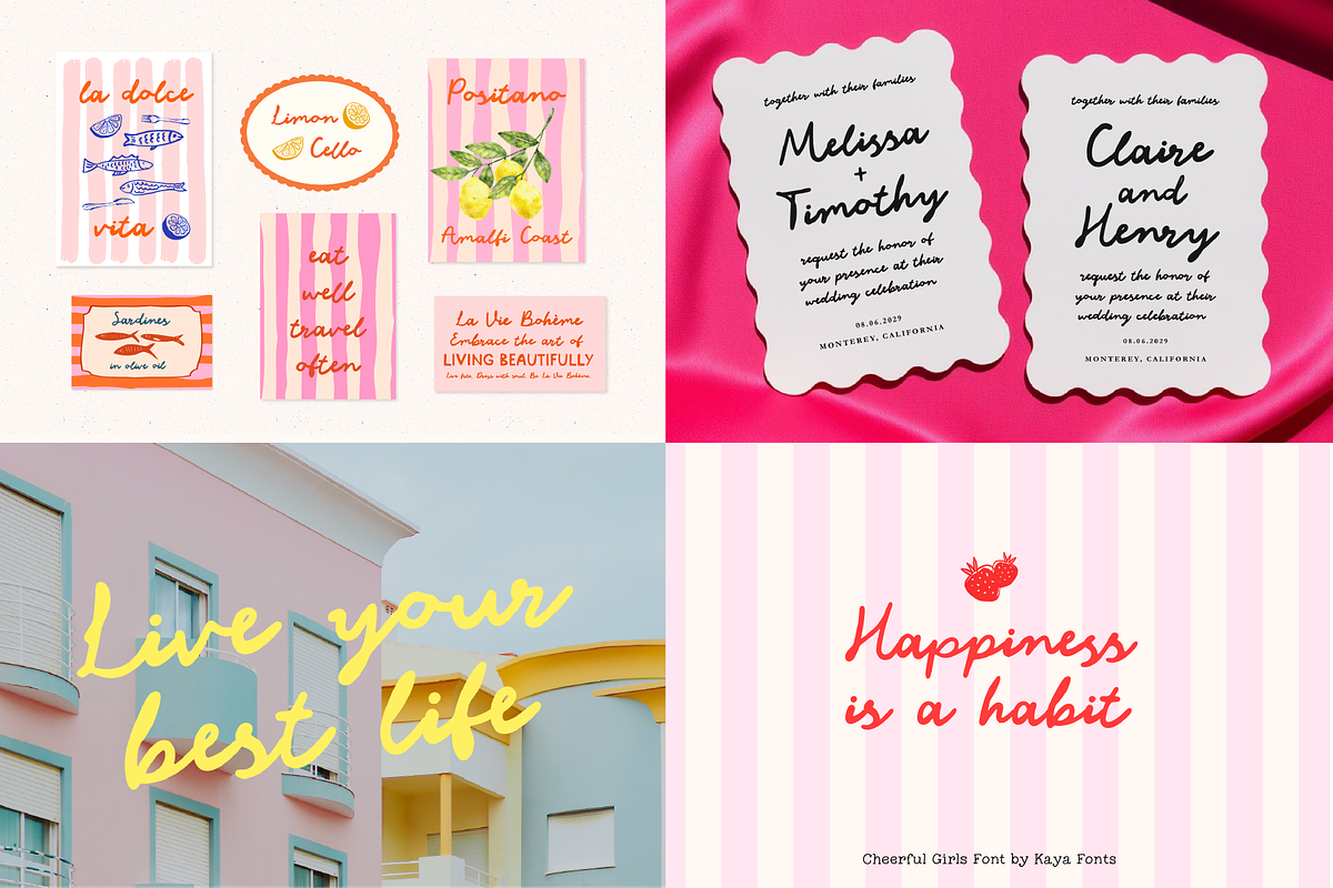 Retro Vibes Font Bundle Handwritten, a Script Font by Kaya Fonts (Photo 6 of 22)