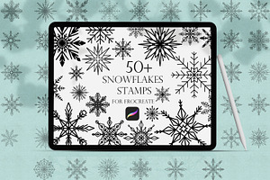 Snowflakes Procreate Stamps Bundle