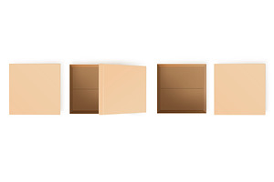 Realistic empty cardboard packing, an Object Illustration by Vectorbuum