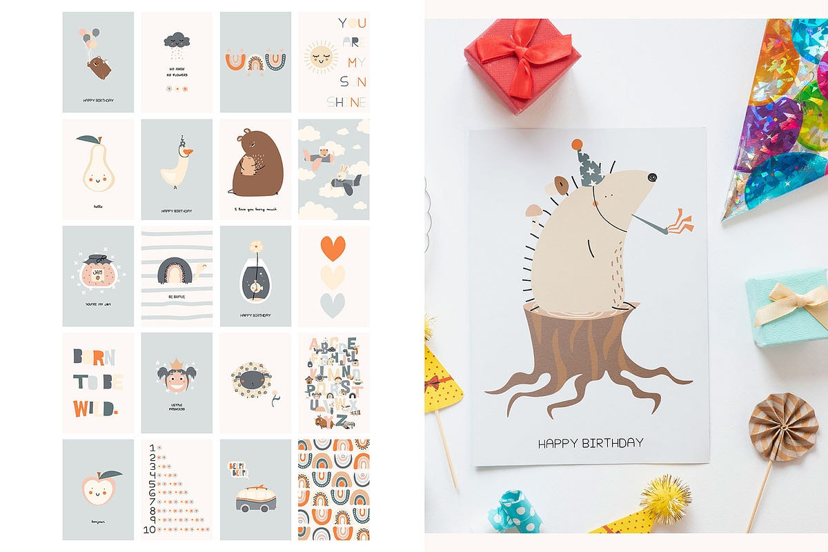 Cute baby posters and greeting cards, an Animal Illustration by Julia Martyshkina (Photo 4 of 9)