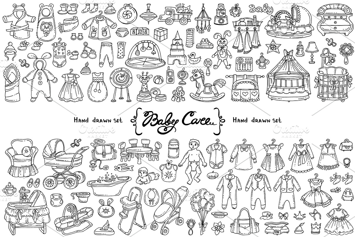 Vector set on the theme of baby care, an Object Graphic by Olga Chuklay (Photo 2 of 2)
