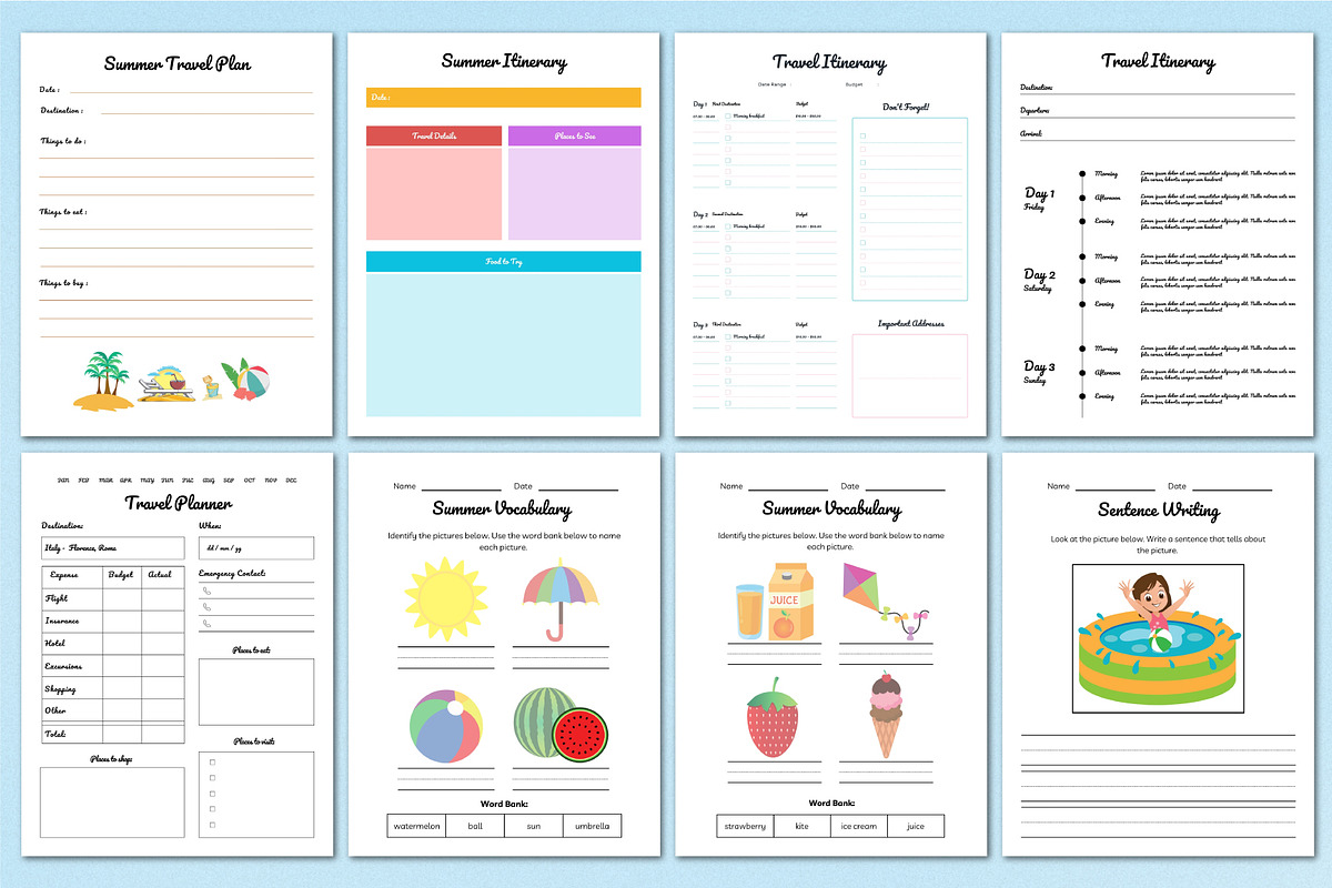 2026 Summer Planner For Kids Canva, a Stationery Template by Shumaya (Photo 4 of 7)