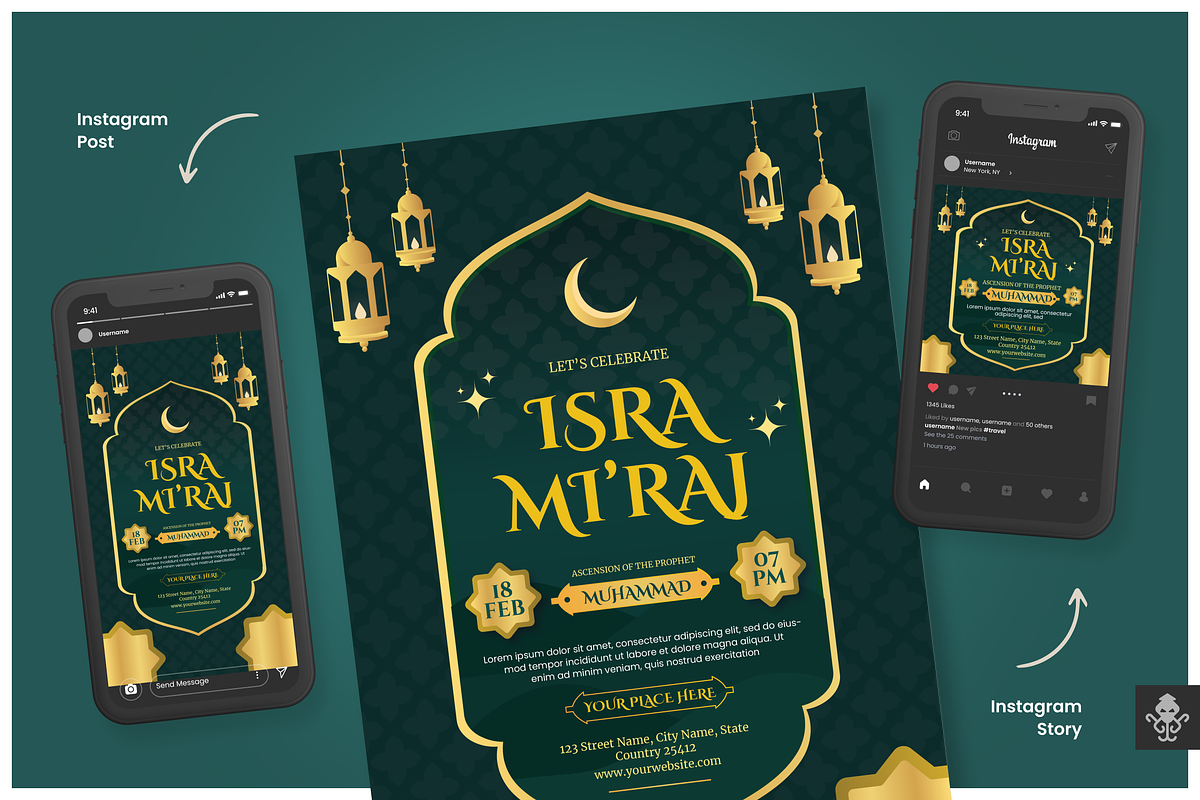 Isra Mi'raj Flyer Set, a Flyer Template by SquidPixey (Photo 1 of 6)