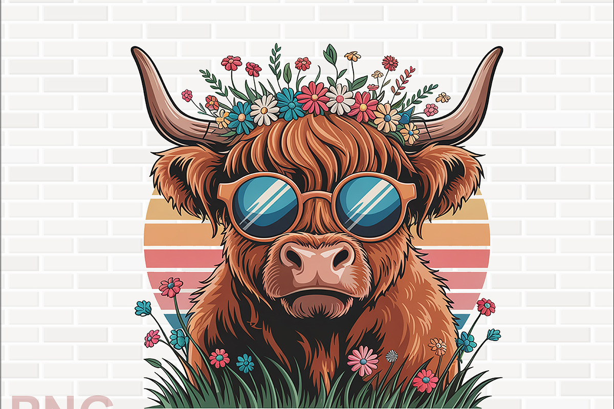 Highland Cow Clipart Designs, an Animal Illustration by crative8112 (Photo 7 of 8)