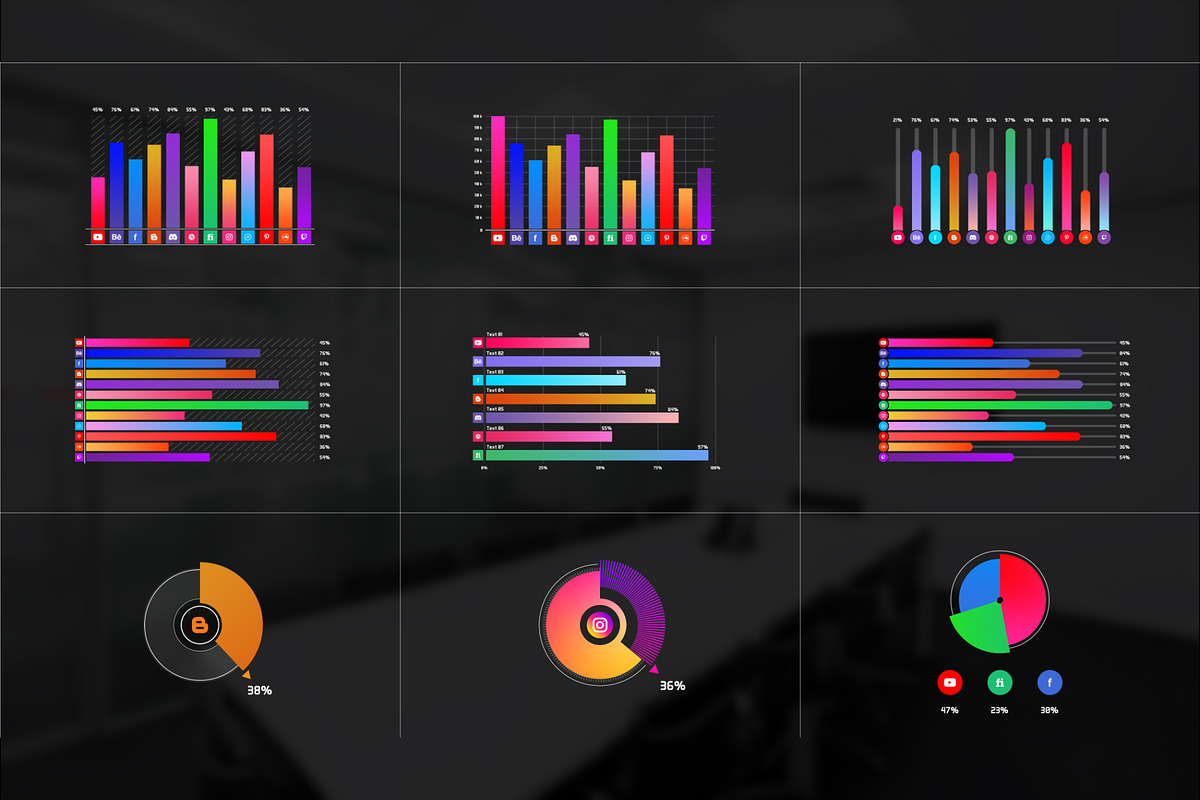 Social Media Chart Infographics | AE, a Templates & Theme by Gatamotion (Photo 2 of 2)