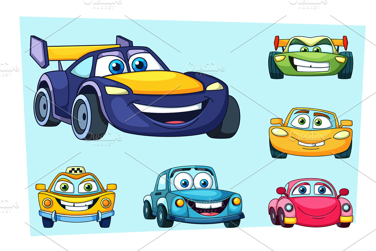 color book cars set. logo label, a Transportation Illustration by Multigon
