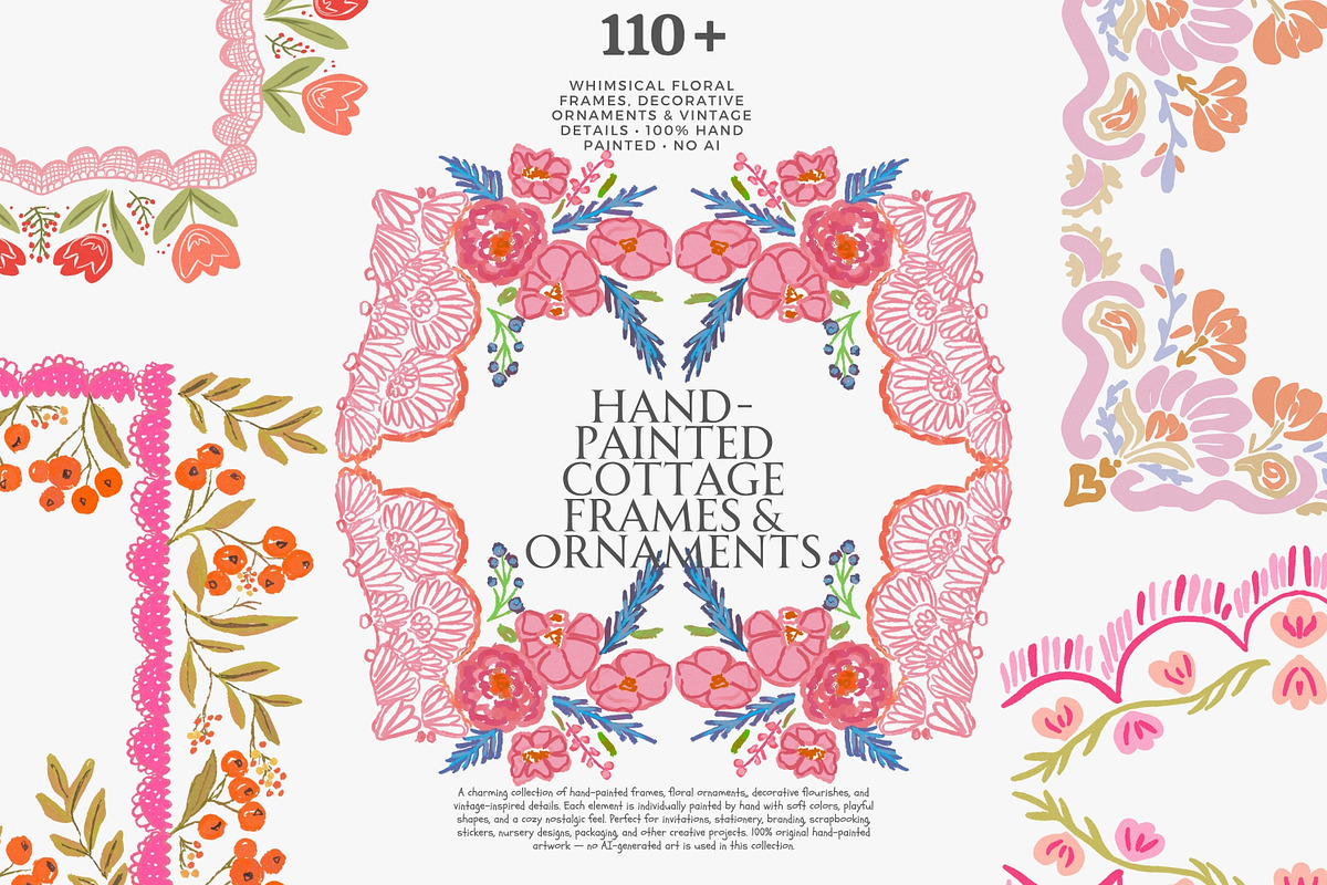 110+ hand painted frames corners, a Decorative Illustration by Patishop Art (Photo 4 of 10)