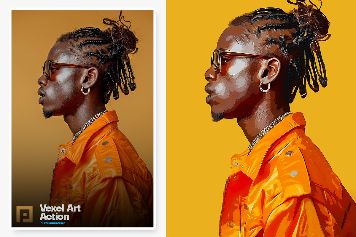 Vexel Portrait Art Photoshop Action, an Action Add-On by Shovajit (Photo 2 of 10)