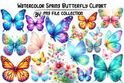 Watercolor Spring Butterfly Clipart, an Illustration by Dream Creation (Thumbnail 1 of 4)