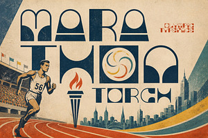 Marathon Torch – Olympic 1950's Font