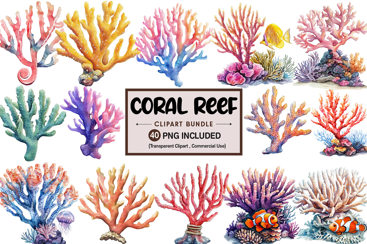 Coral Reef Clipart Bundle, an Illustration by Pixels.Craft (Photo 1 of 8)